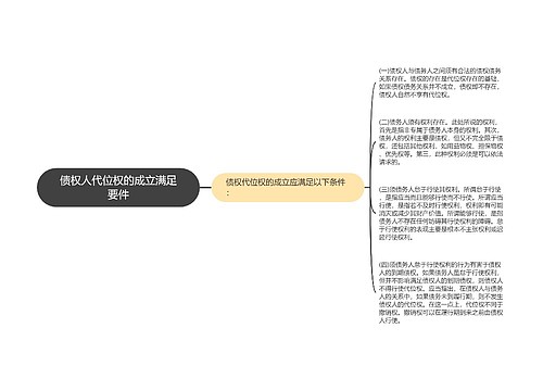 债权人代位权的成立满足要件