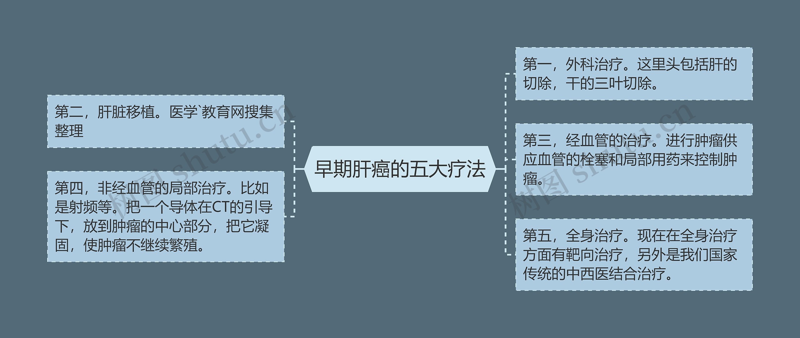 早期肝癌的五大疗法思维导图