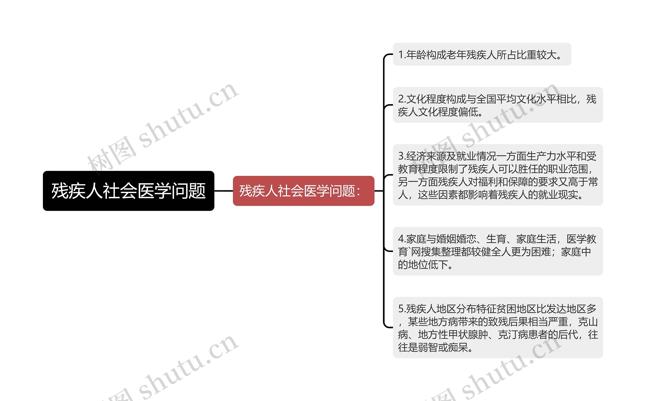 残疾人社会医学问题思维导图