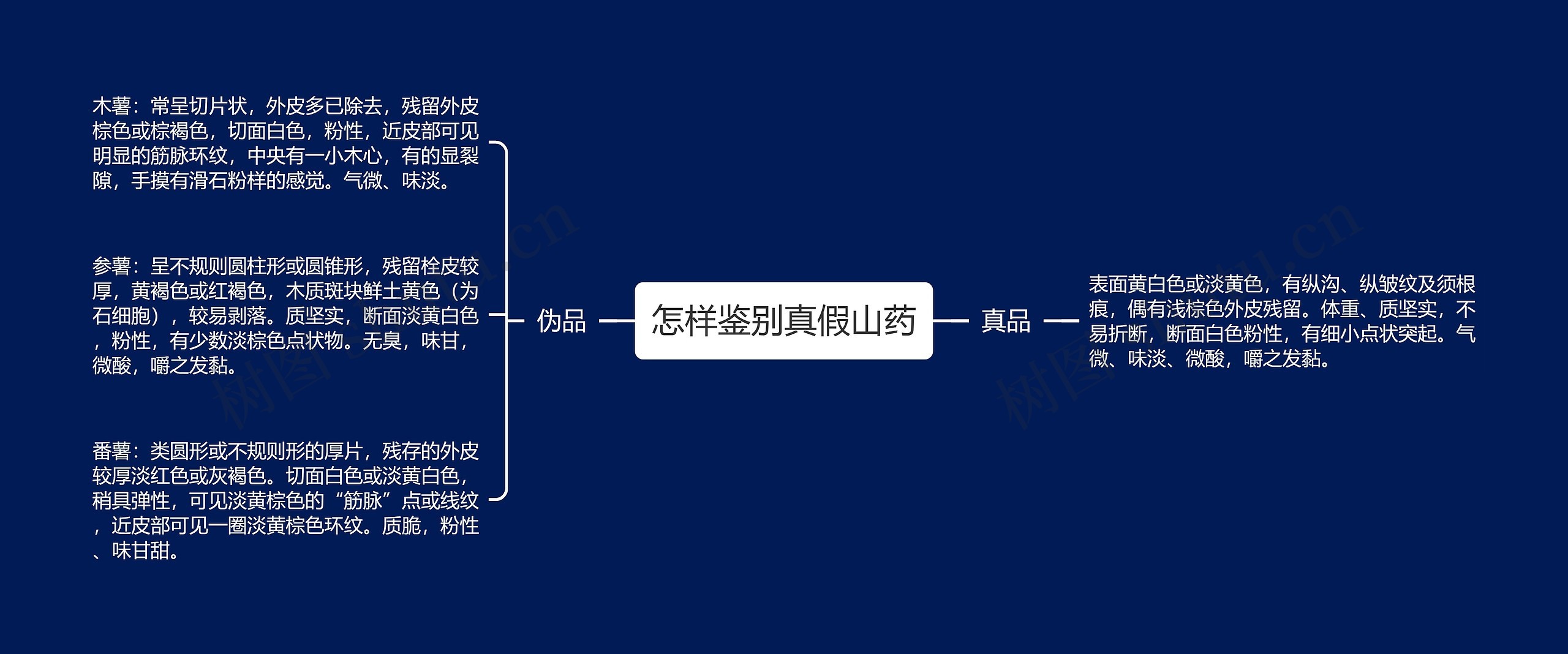 怎样鉴别真假山药思维导图