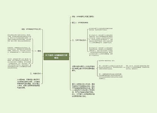 关于债权人的撤销权行使情况