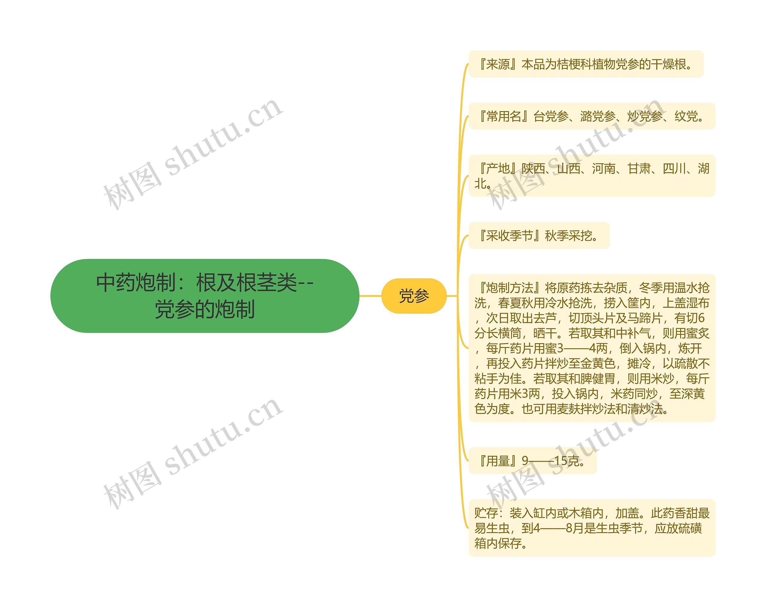 中药炮制：根及根茎类--党参的炮制