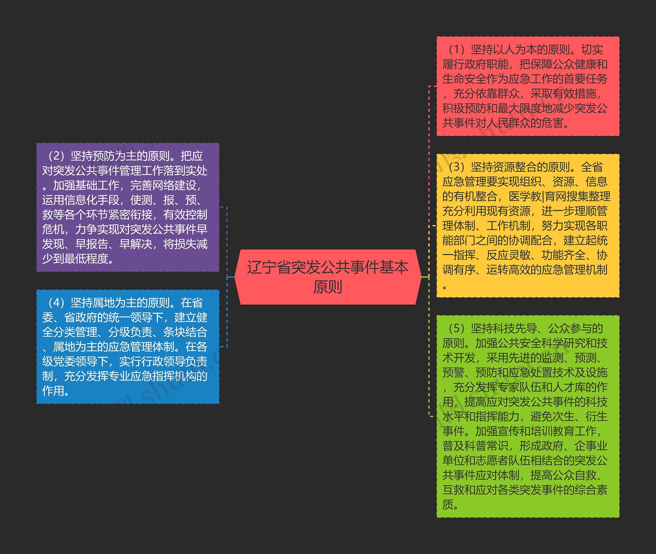 辽宁省突发公共事件基本原则思维导图