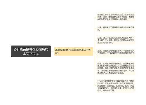 乙肝疫苗接种在防控疾病上功不可没