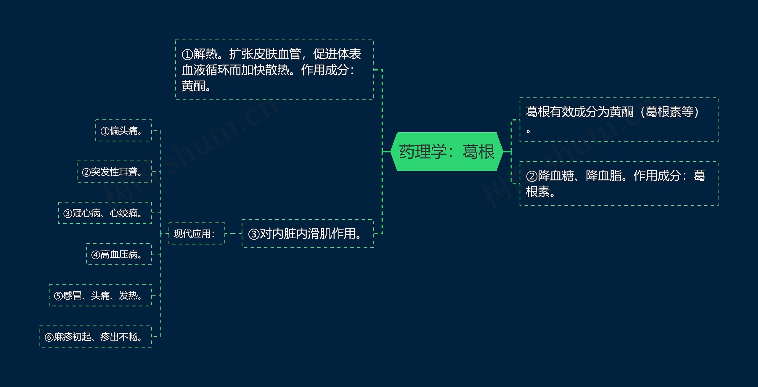 药理学：葛根思维导图