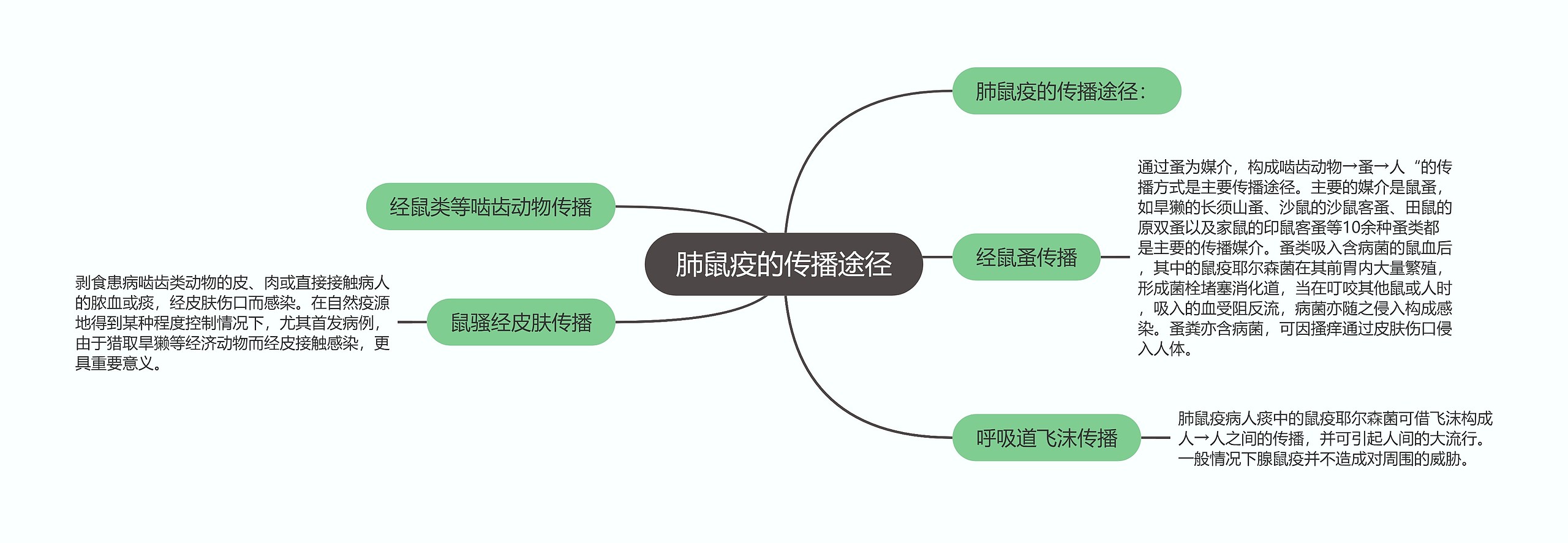 肺鼠疫的传播途径思维导图