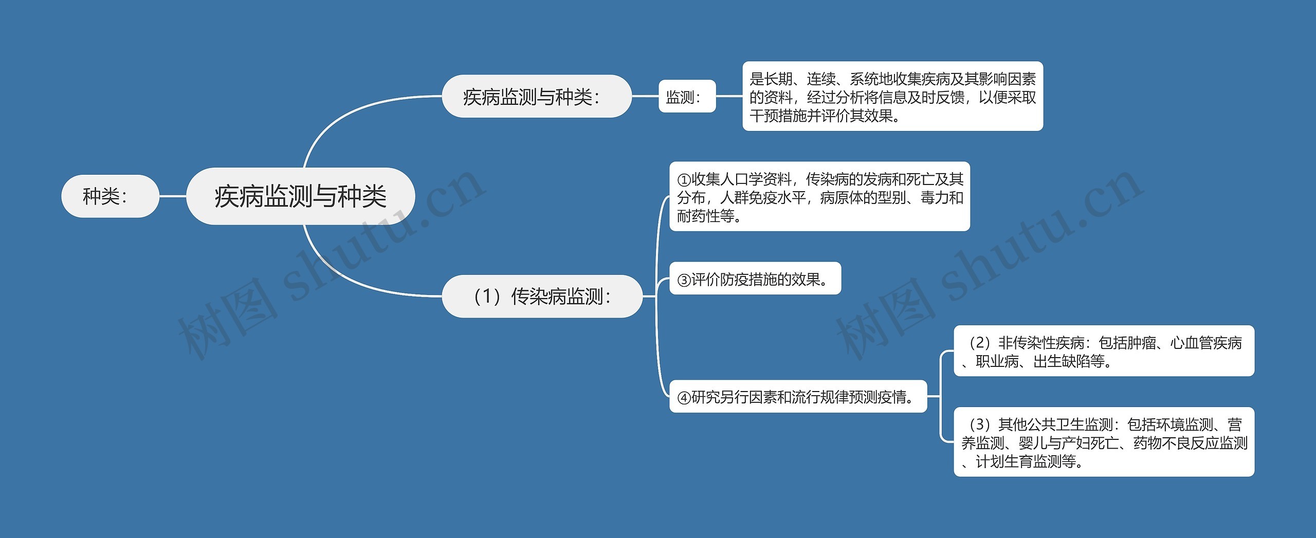 疾病监测与种类思维导图