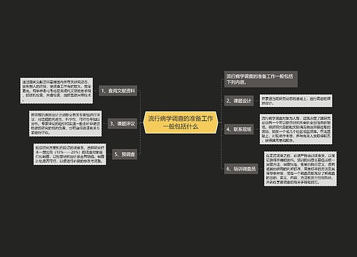 流行病学调查的准备工作一般包括什么