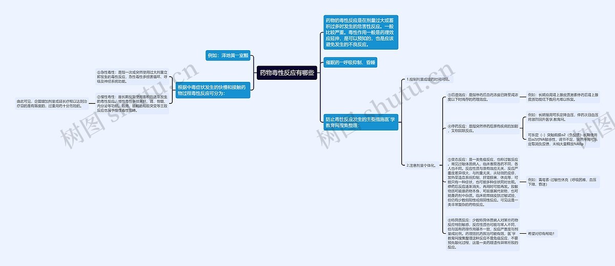 药物毒性反应有哪些思维导图_编号p7282315-TreeMind树图