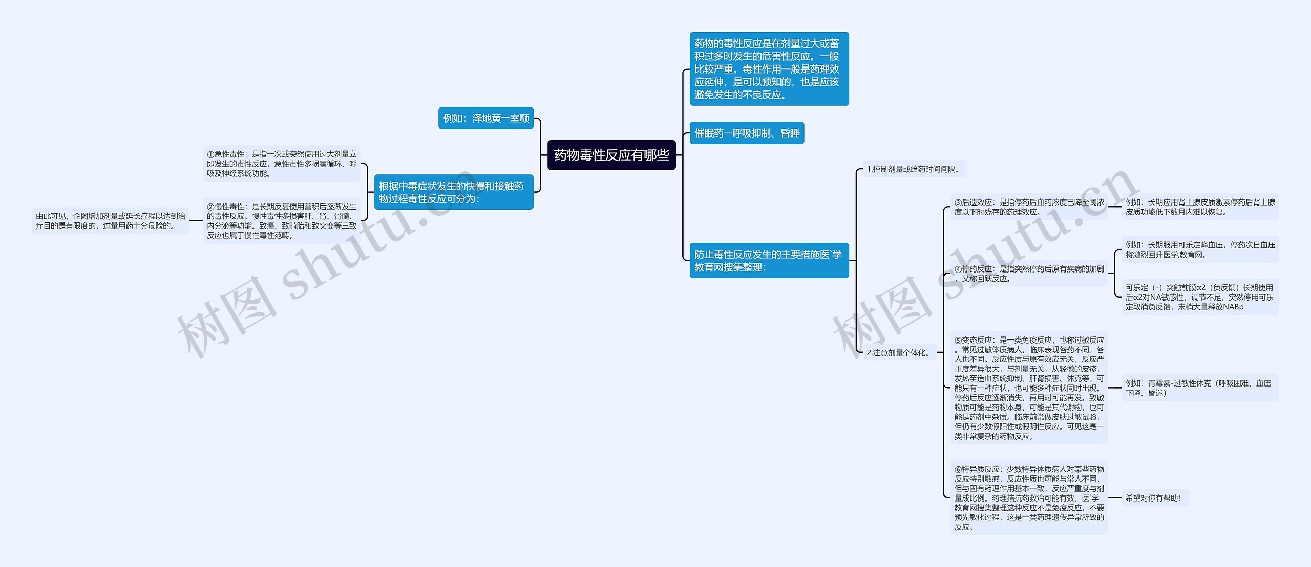 药物毒性反应有哪些思维导图