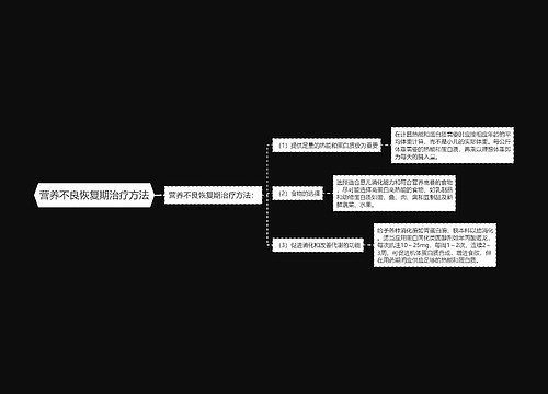 营养不良恢复期治疗方法