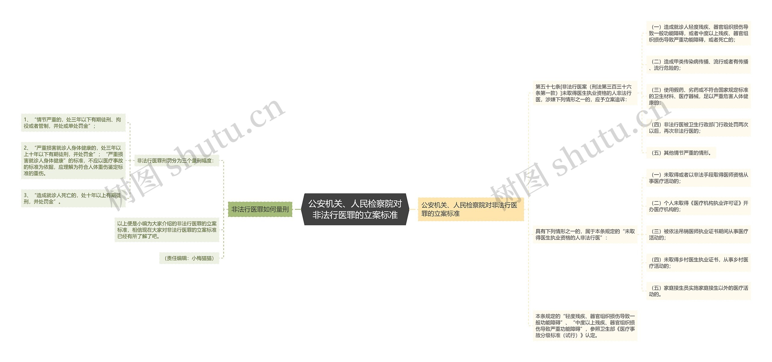 公安机关、人民检察院对非法行医罪的立案标准思维导图