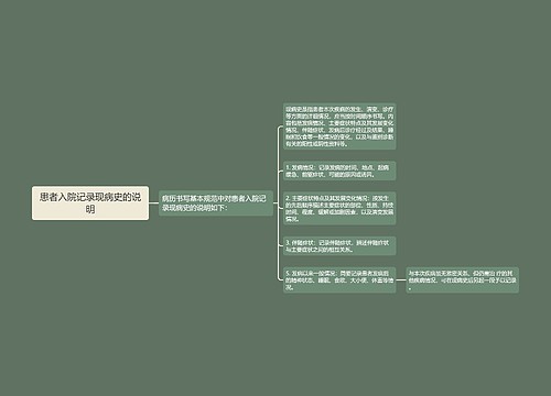 患者入院记录现病史的说明