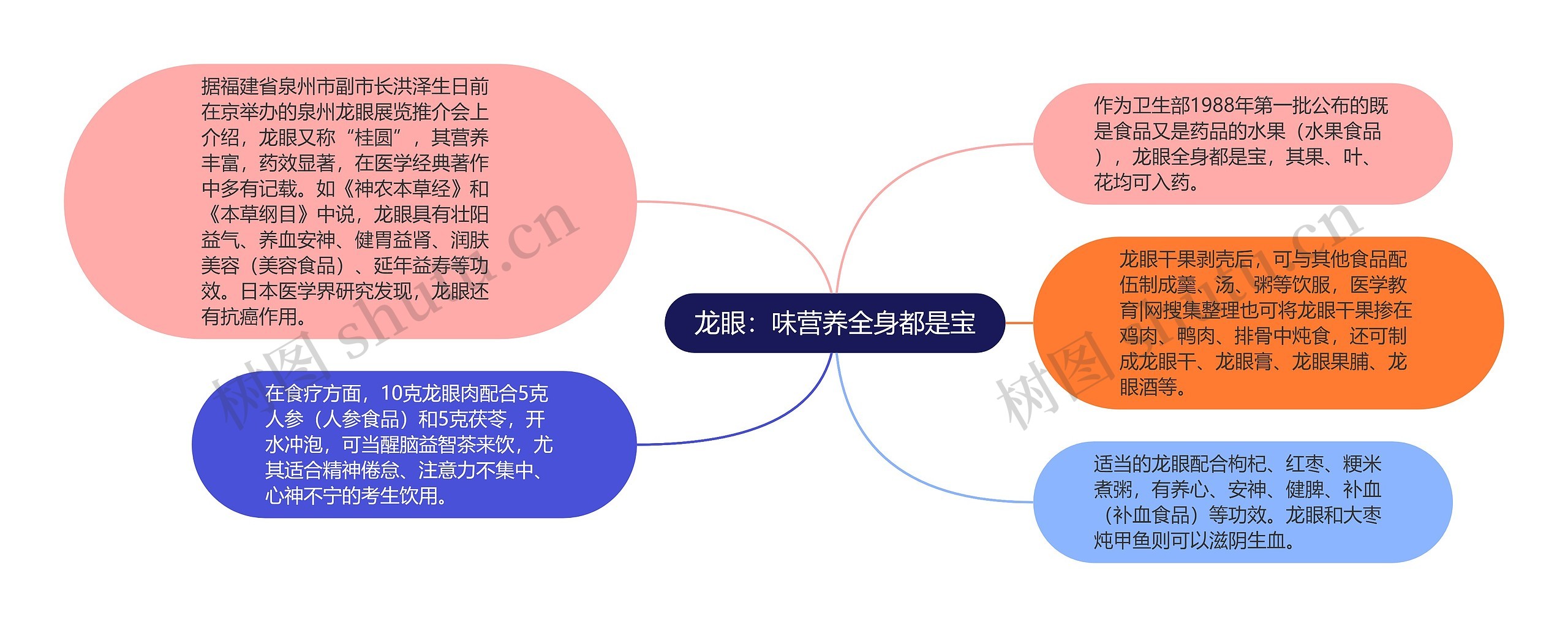 龙眼：味营养全身都是宝思维导图