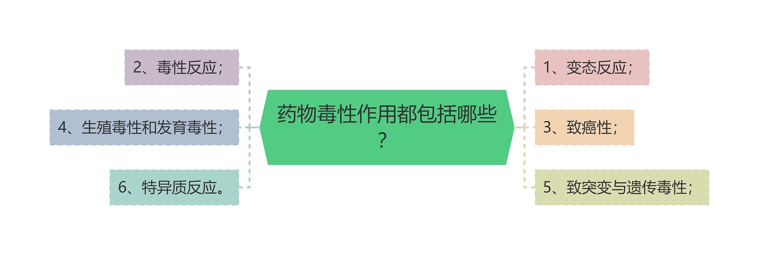 药物毒性作用都包括哪些？思维导图