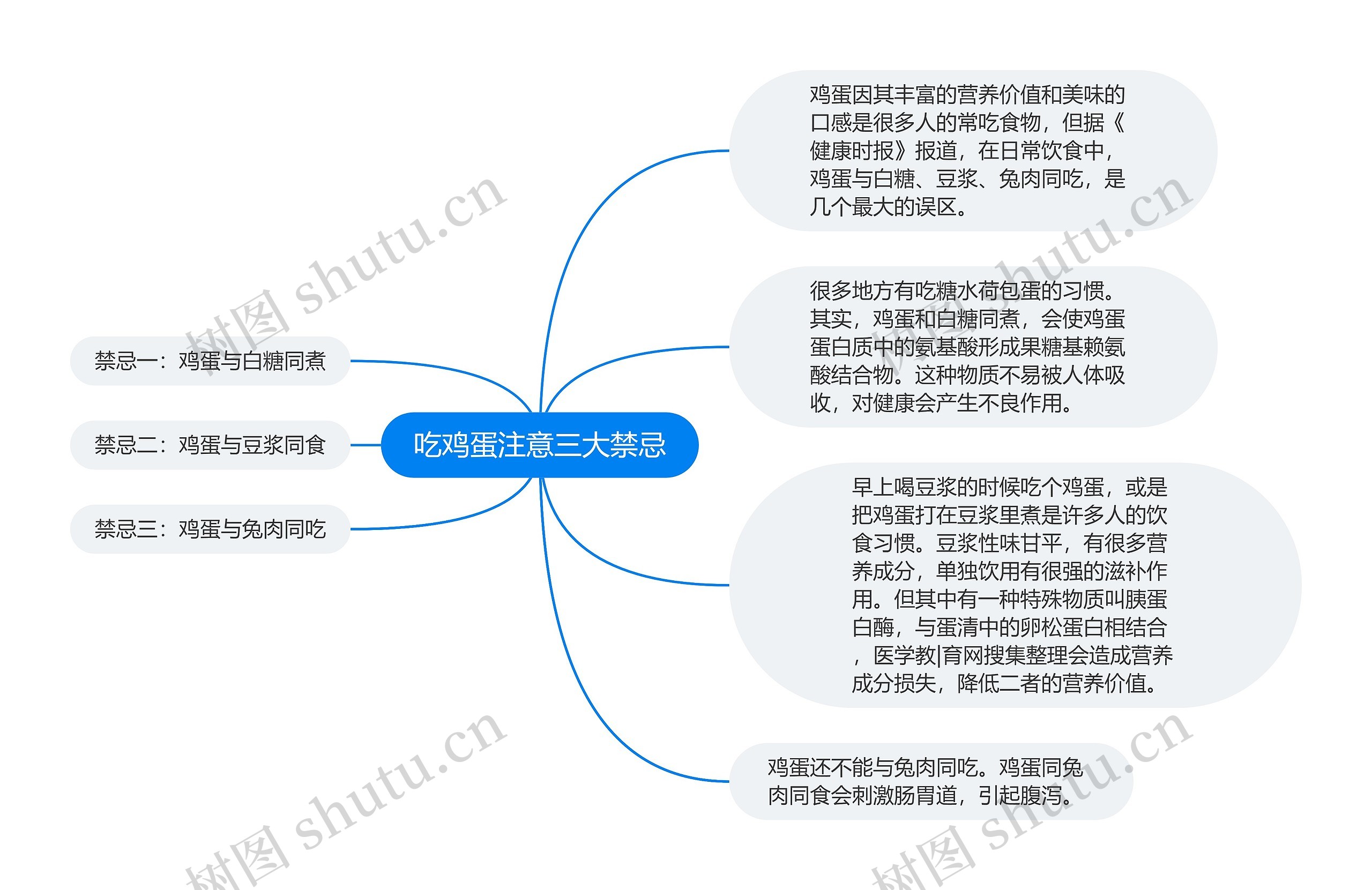 吃鸡蛋注意三大禁忌思维导图