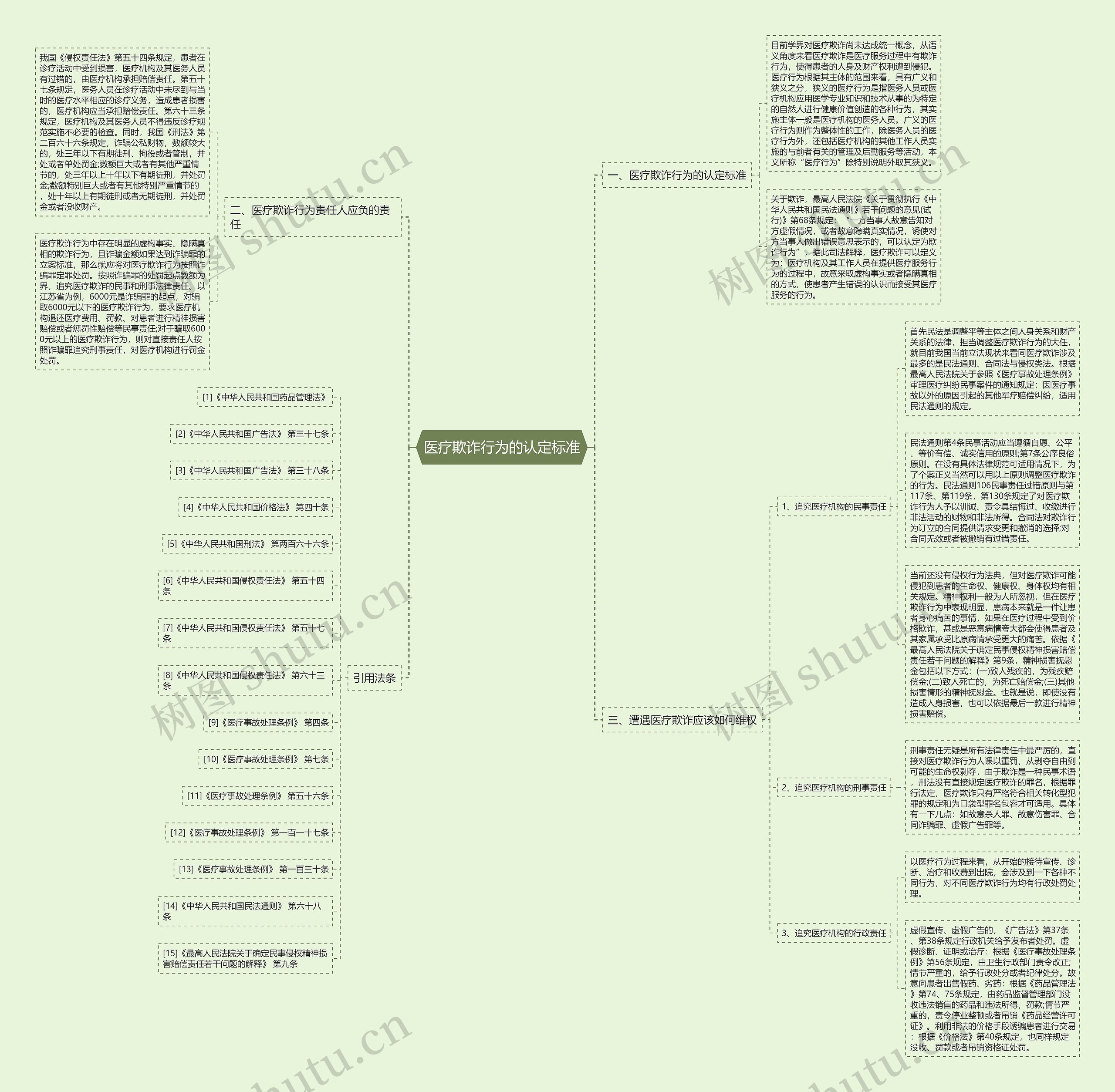 医疗欺诈行为的认定标准思维导图