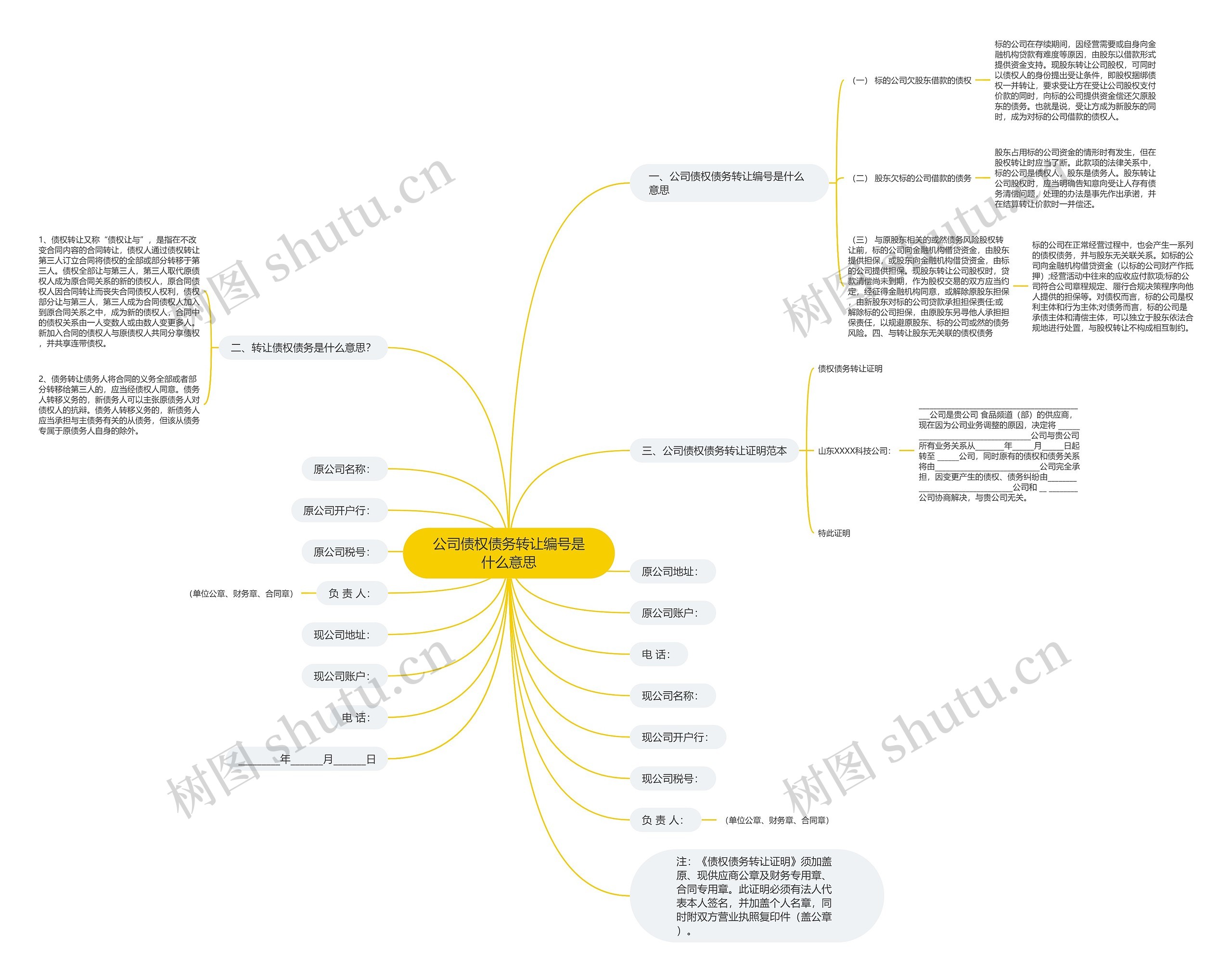 公司债权债务转让编号是什么意思思维导图