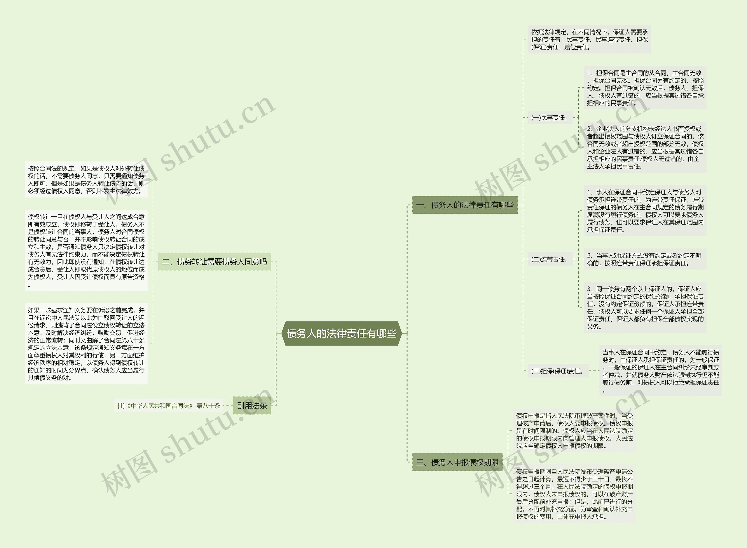 债务人的法律责任有哪些思维导图