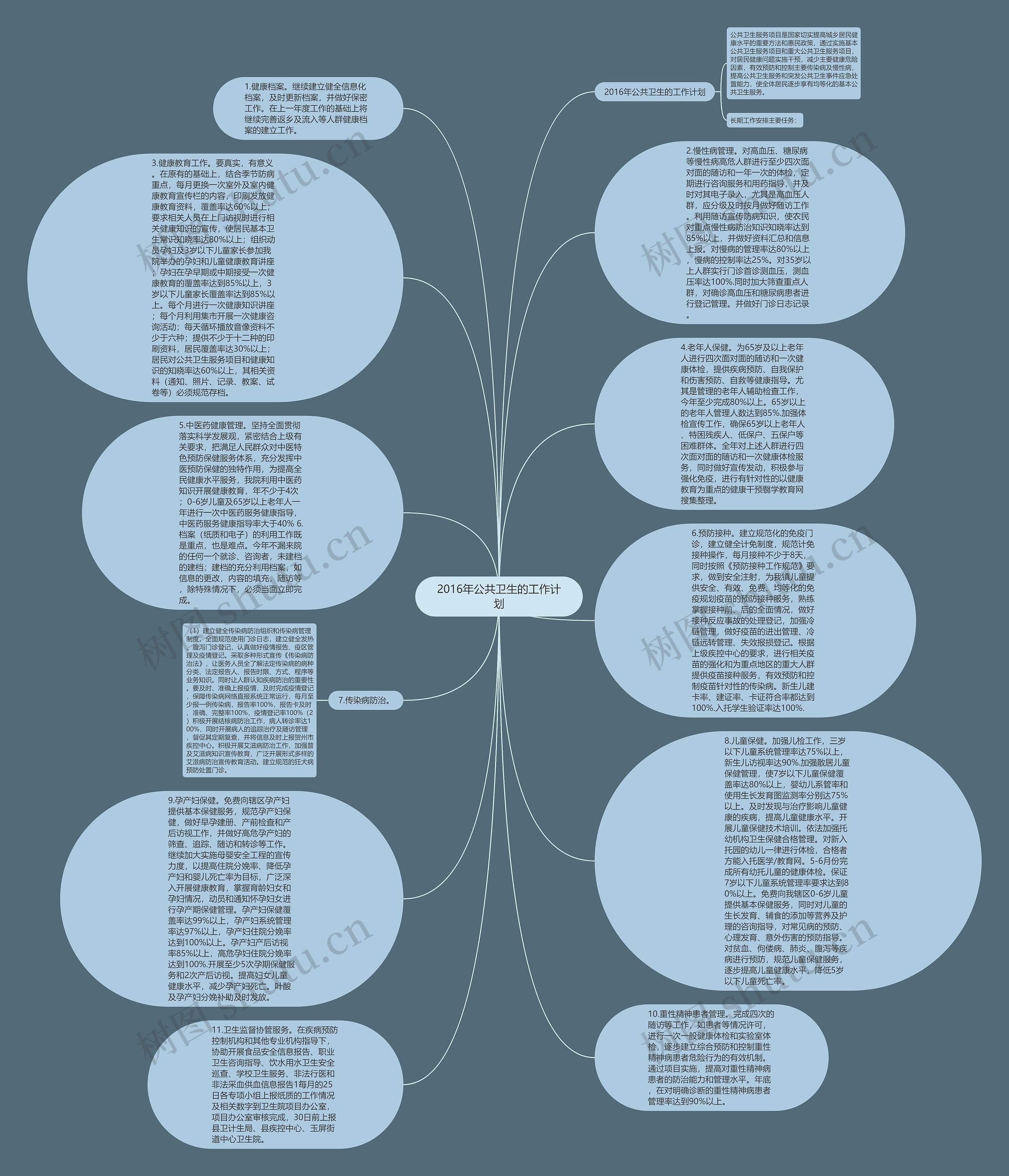 2016年公共卫生的工作计划思维导图