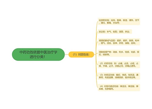 中药功效依据中医治疗学进行分类！