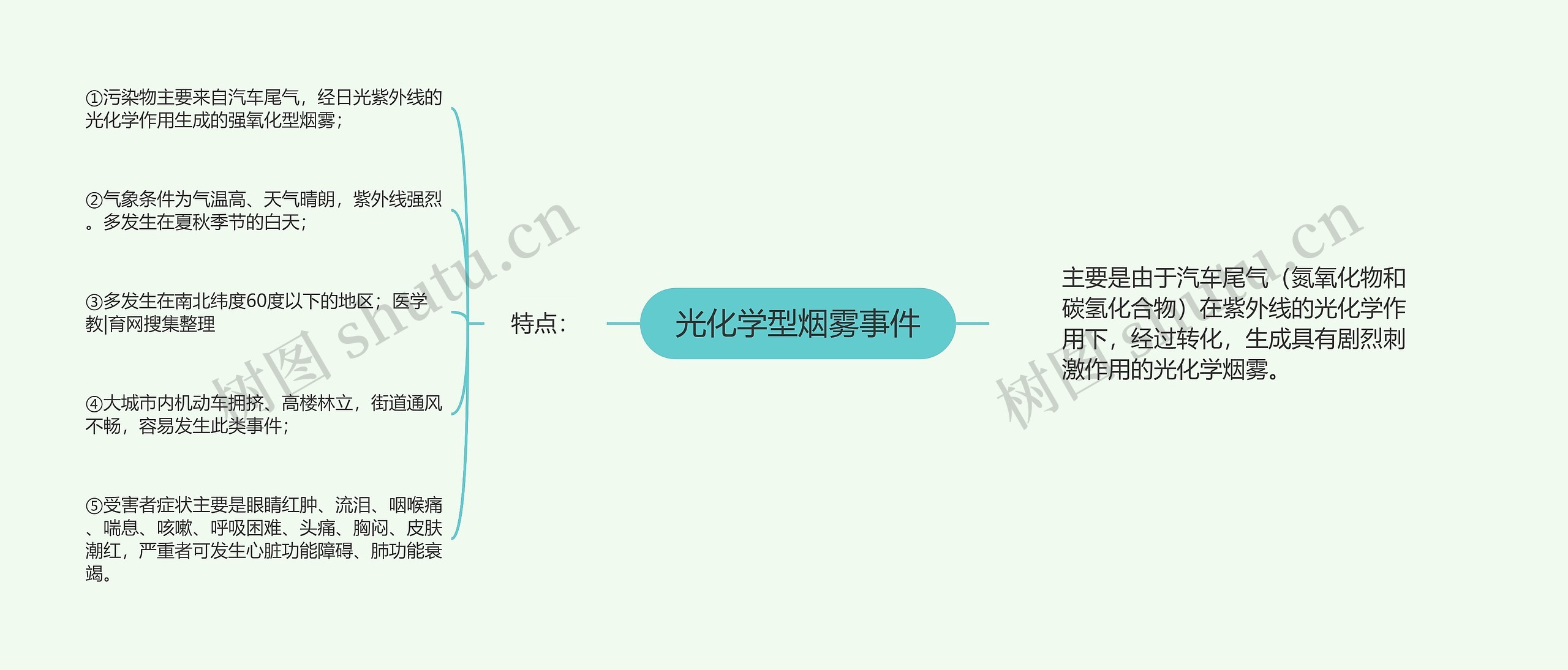 光化学型烟雾事件思维导图