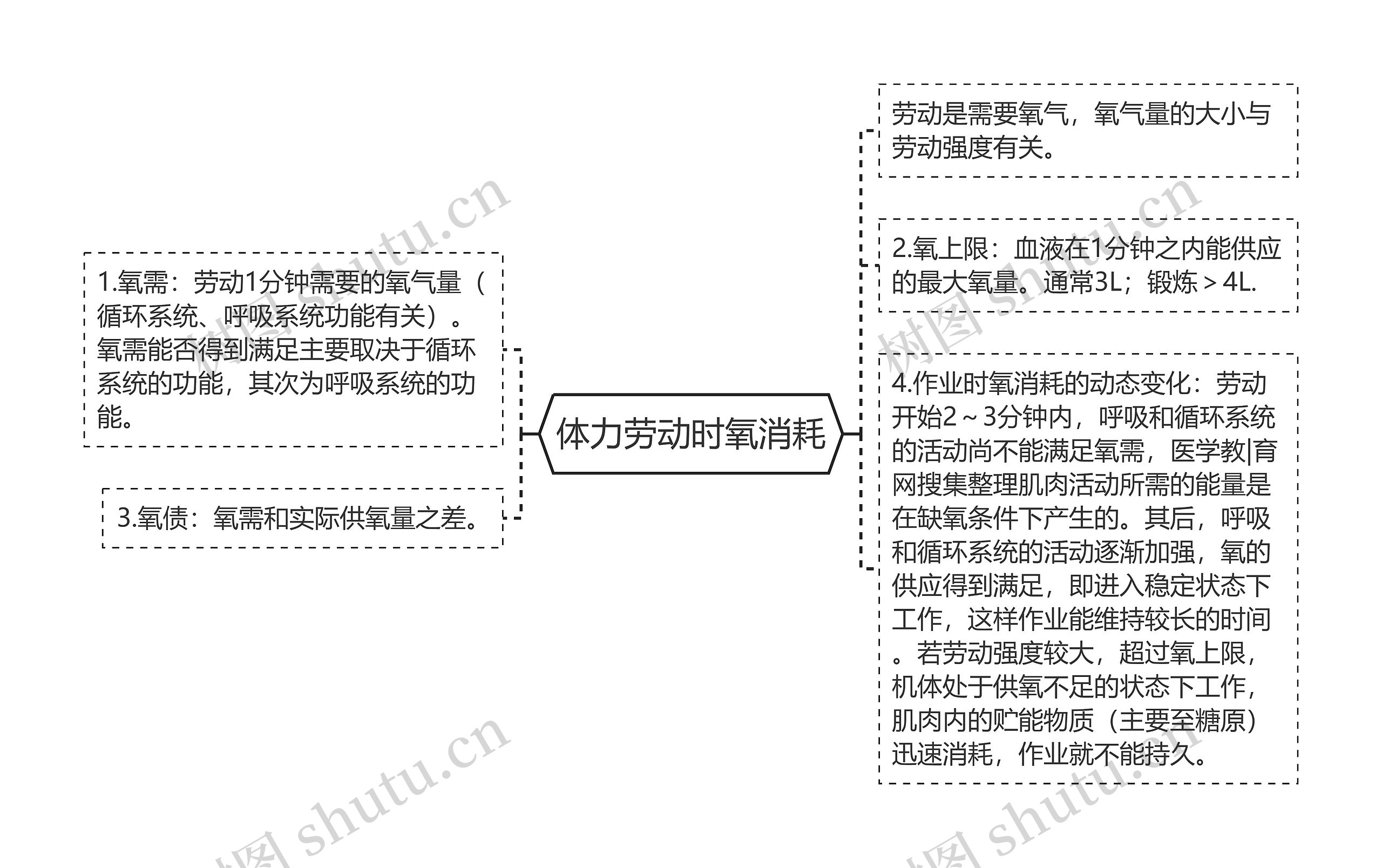 体力劳动时氧消耗思维导图