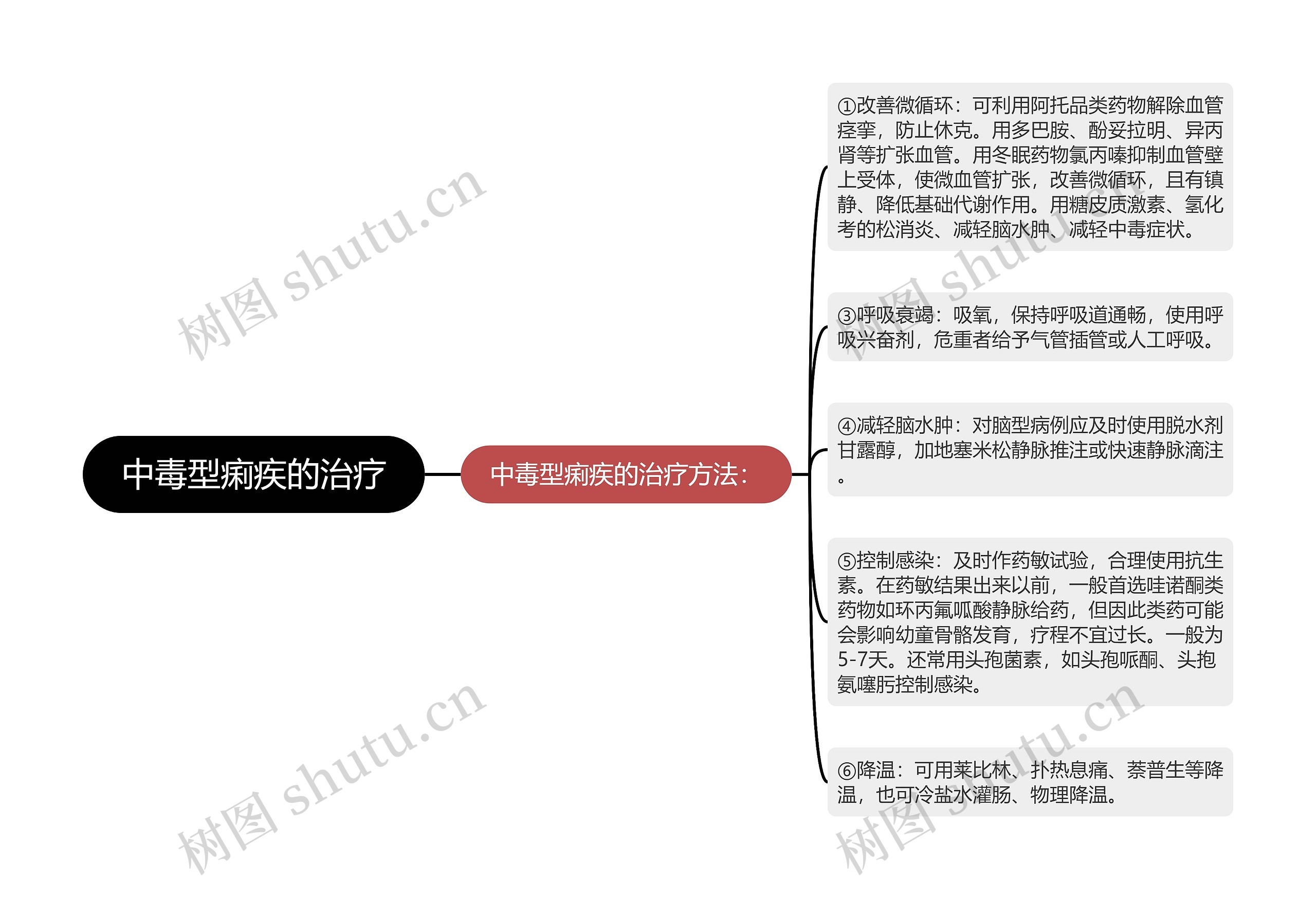 中毒型痢疾的治疗思维导图