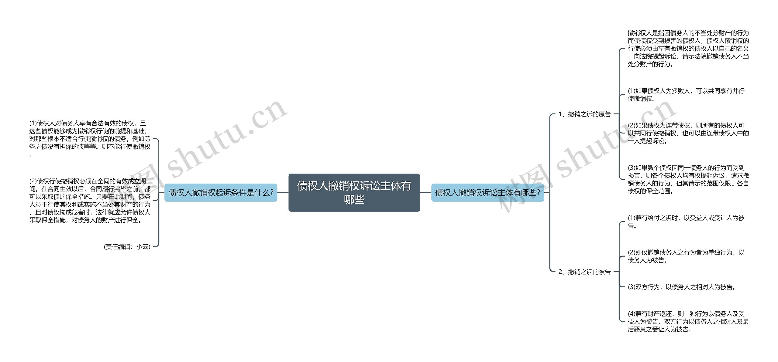 债权人撤销权诉讼主体有哪些思维导图