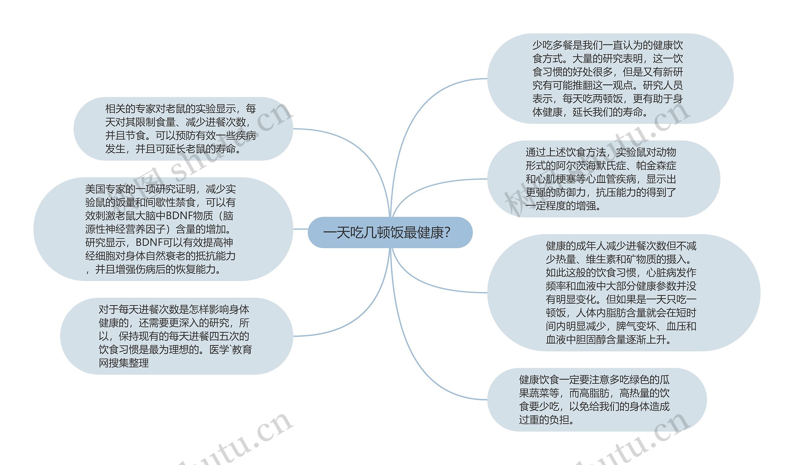 一天吃几顿饭最健康？思维导图