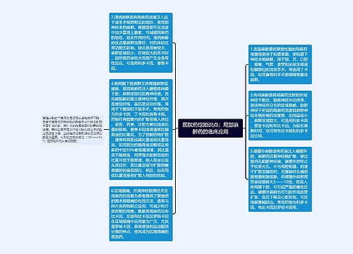 医院药综知识点：局部麻醉药的临床应用