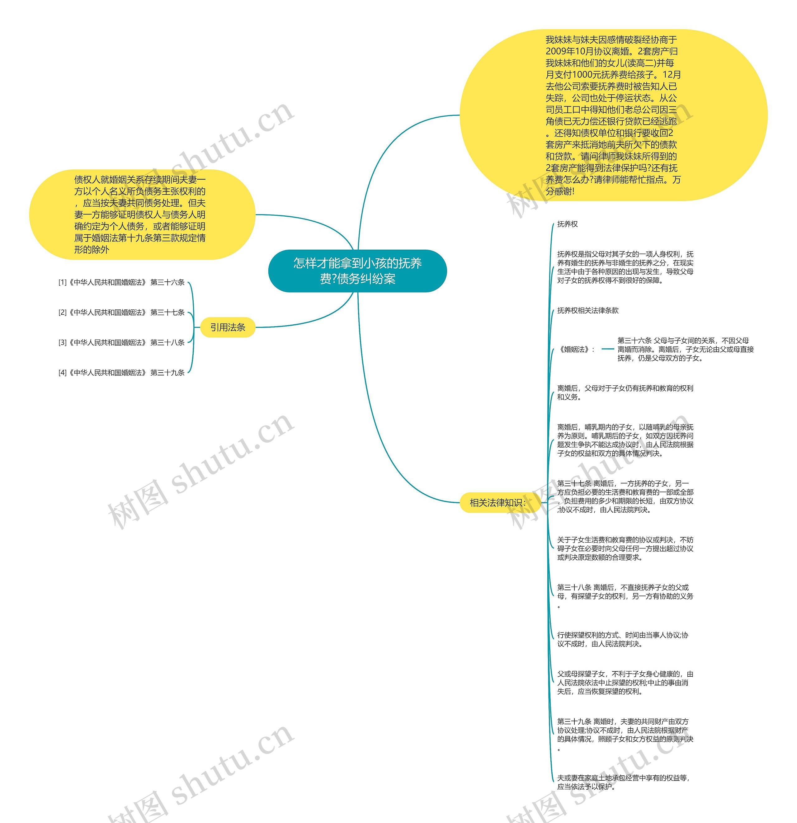 怎样才能拿到小孩的抚养费?债务纠纷案思维导图