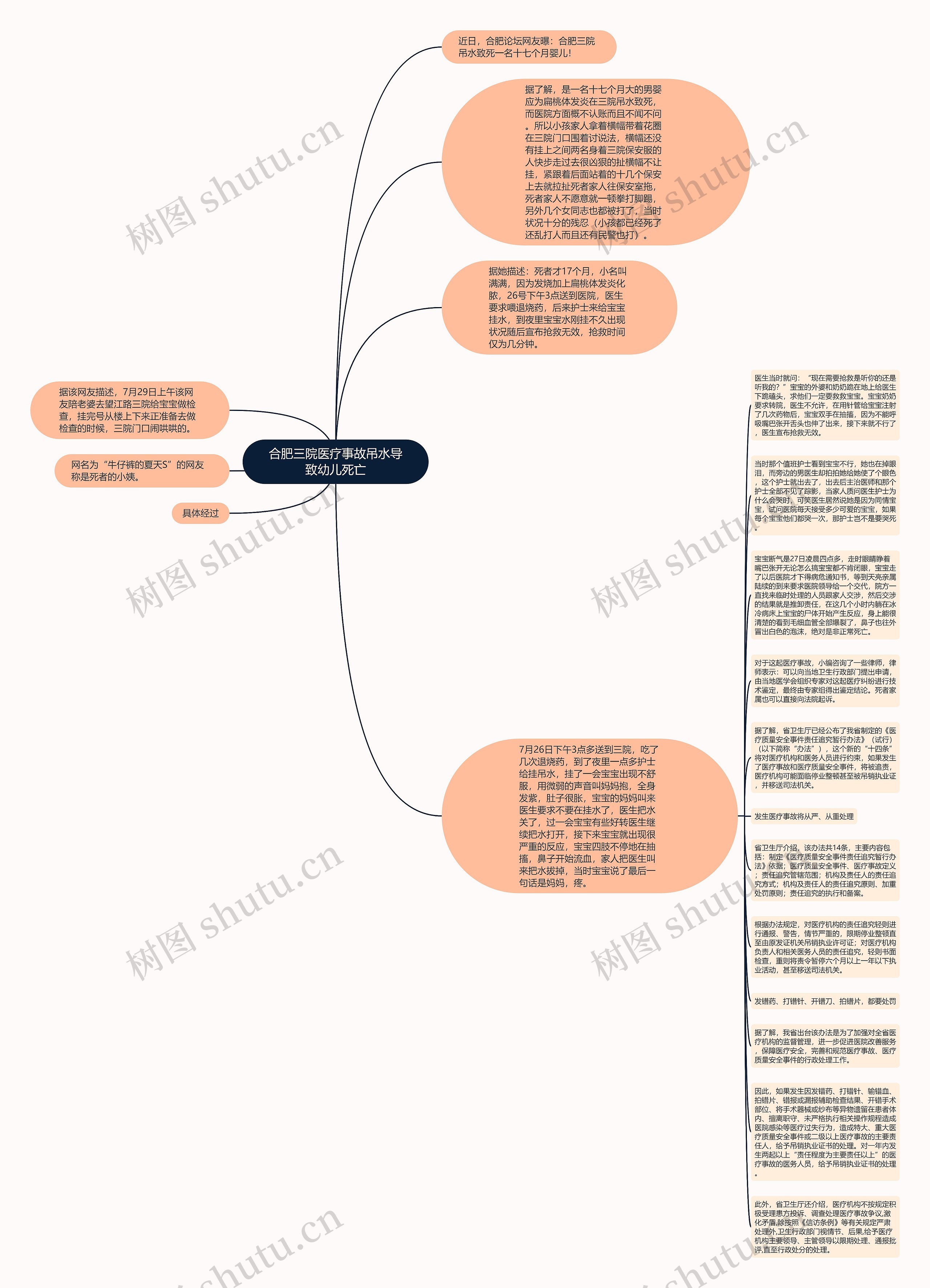 合肥三院医疗事故吊水导致幼儿死亡思维导图