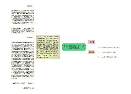 借款人死亡担保人有义务偿还债务吗