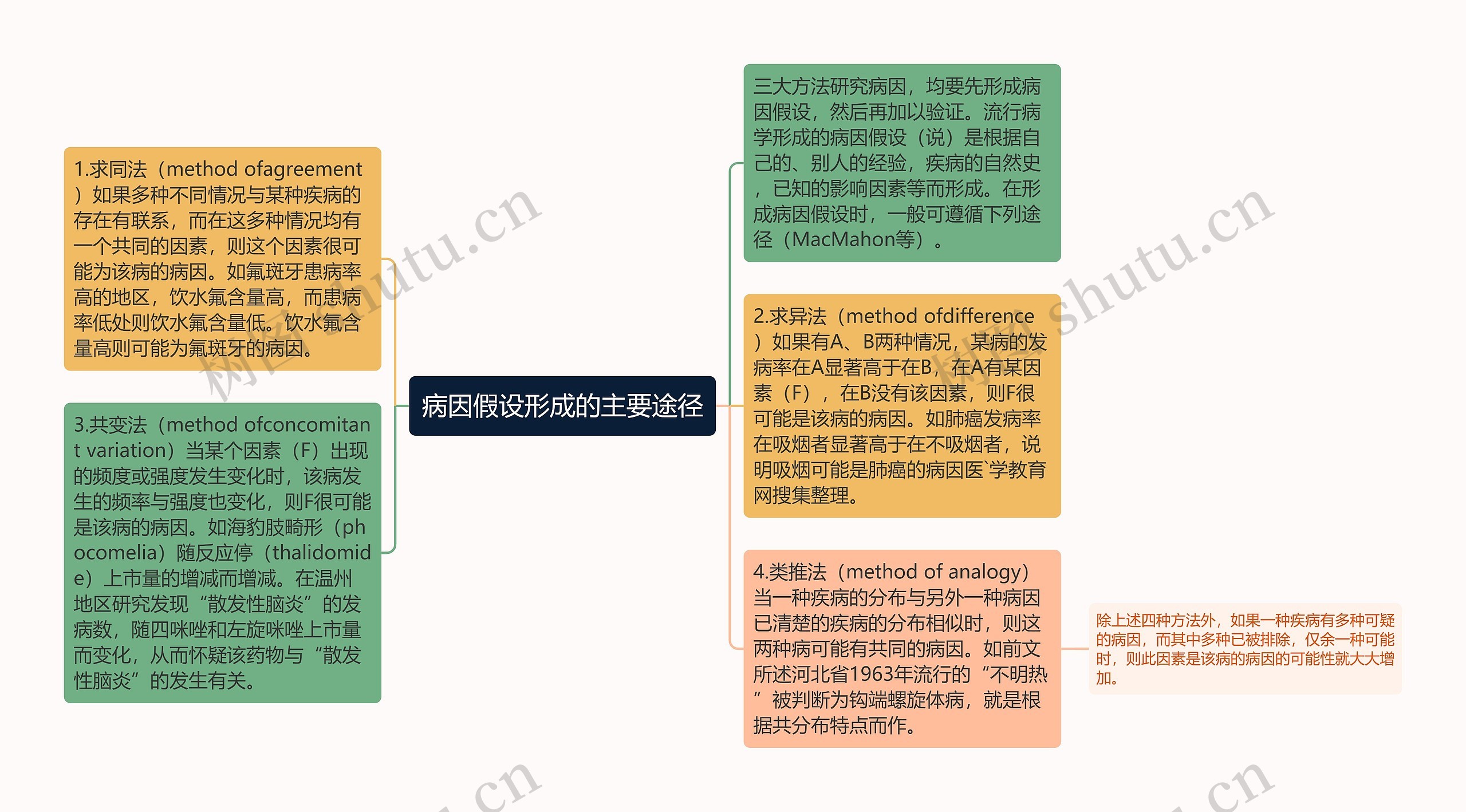 病因假设形成的主要途径思维导图