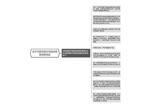 关于互联网医疗保健信息服务的规定