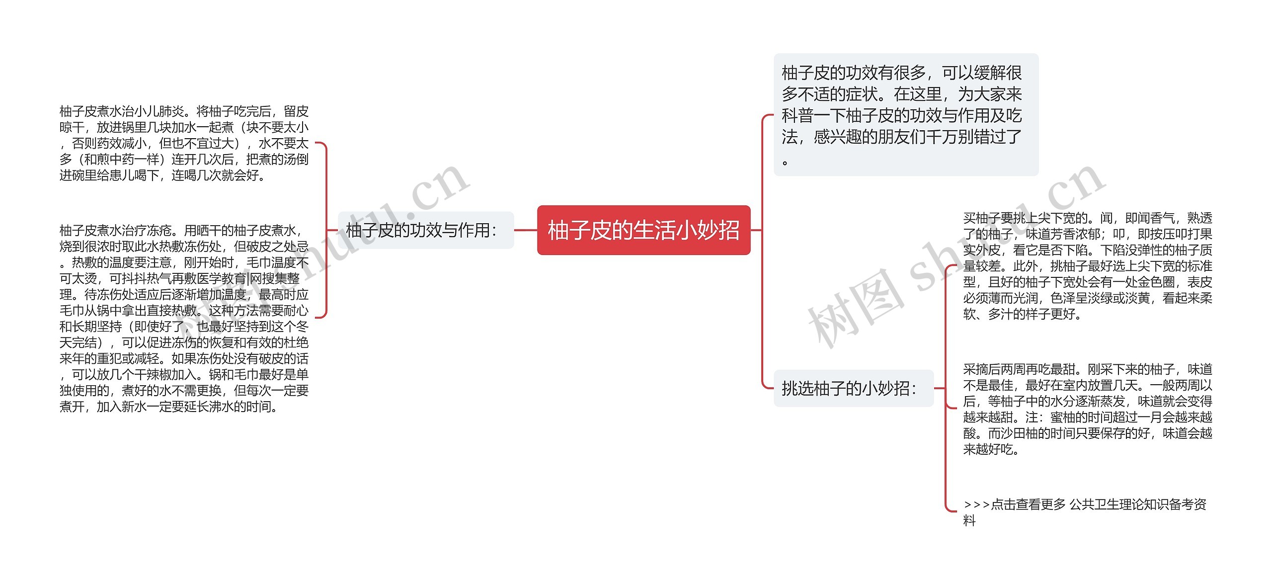 柚子皮的生活小妙招思维导图