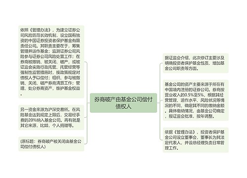 券商破产由基金公司偿付债权人