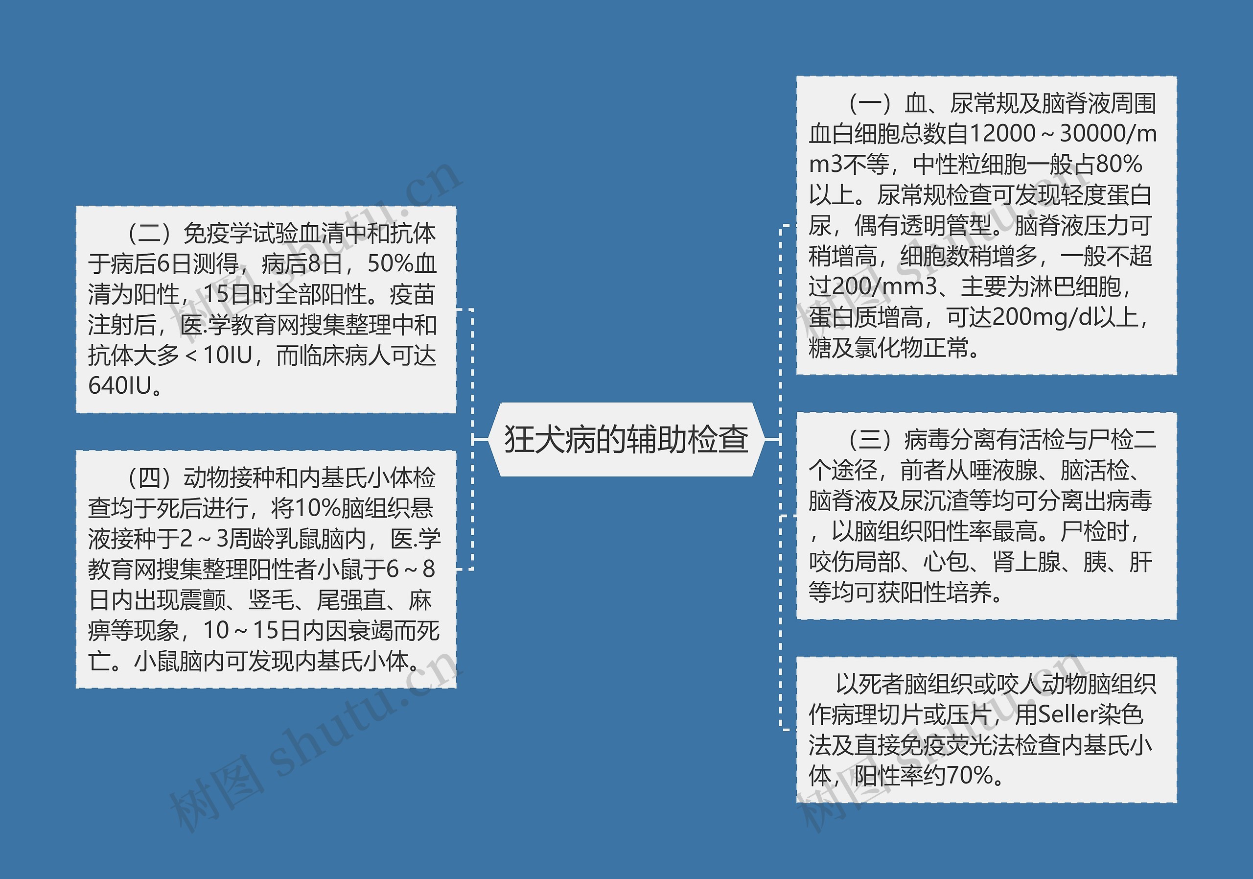 狂犬病的辅助检查思维导图