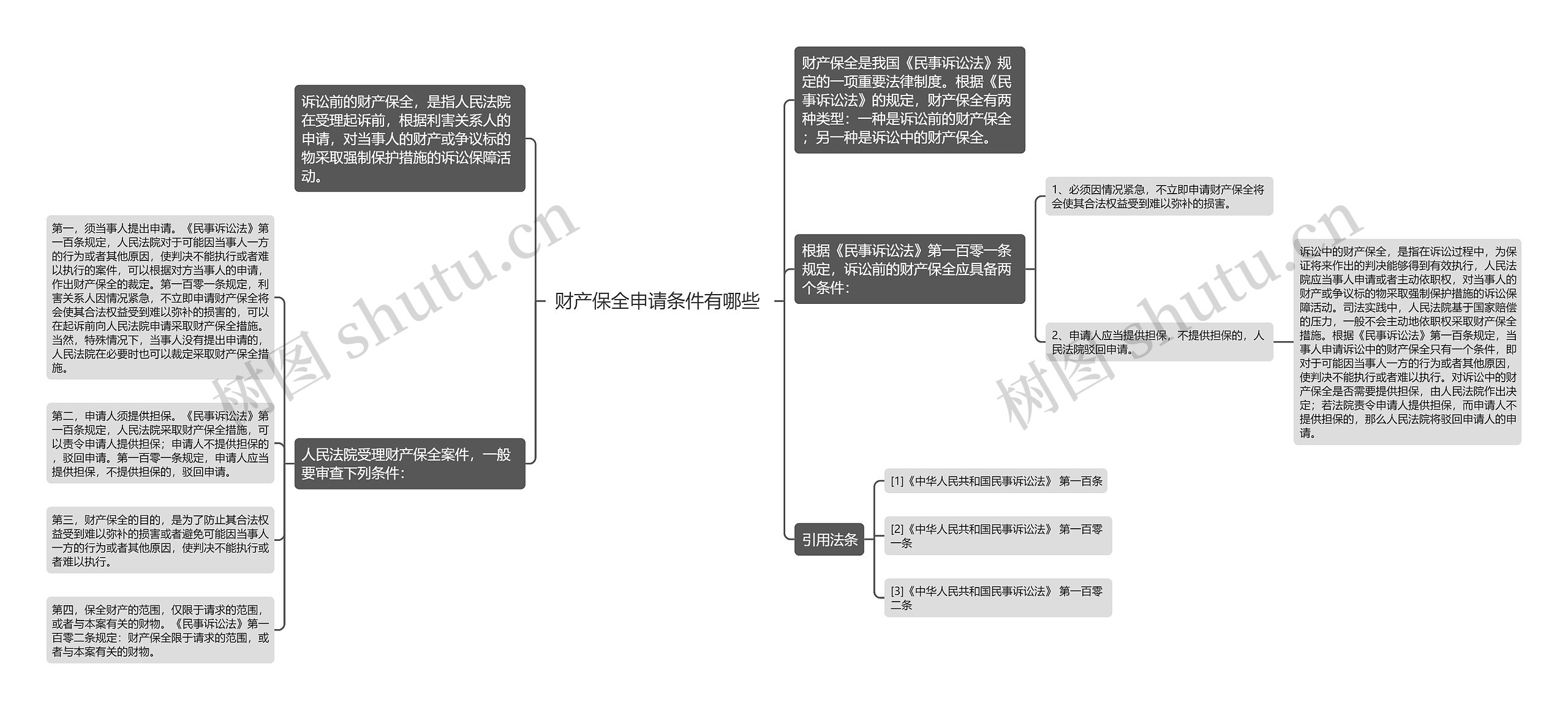 财产保全申请条件有哪些 思维导图