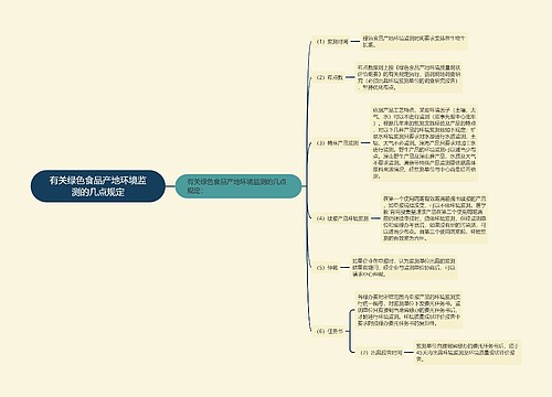 有关绿色食品产地环境监测的几点规定