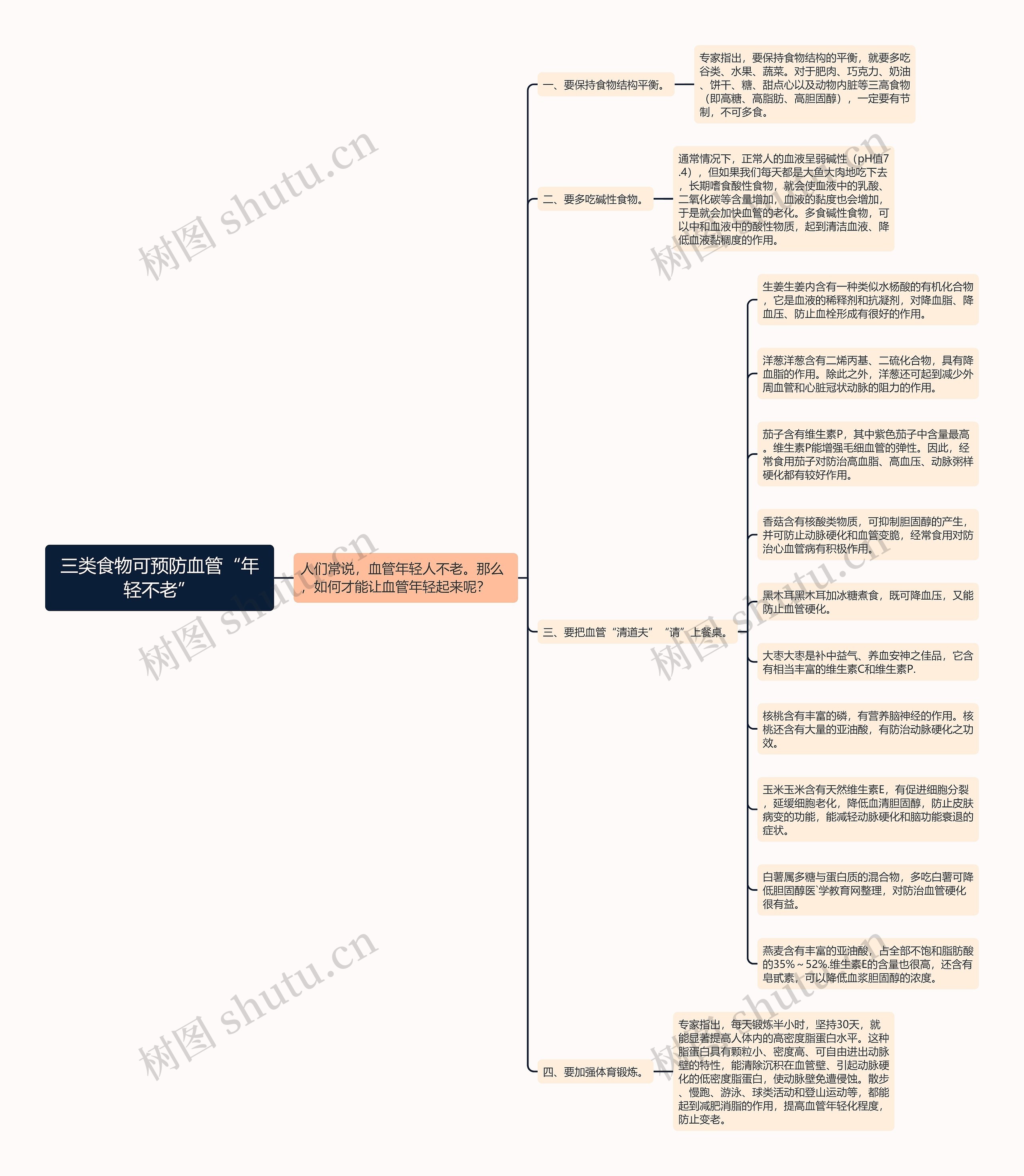 三类食物可预防血管“年轻不老”思维导图