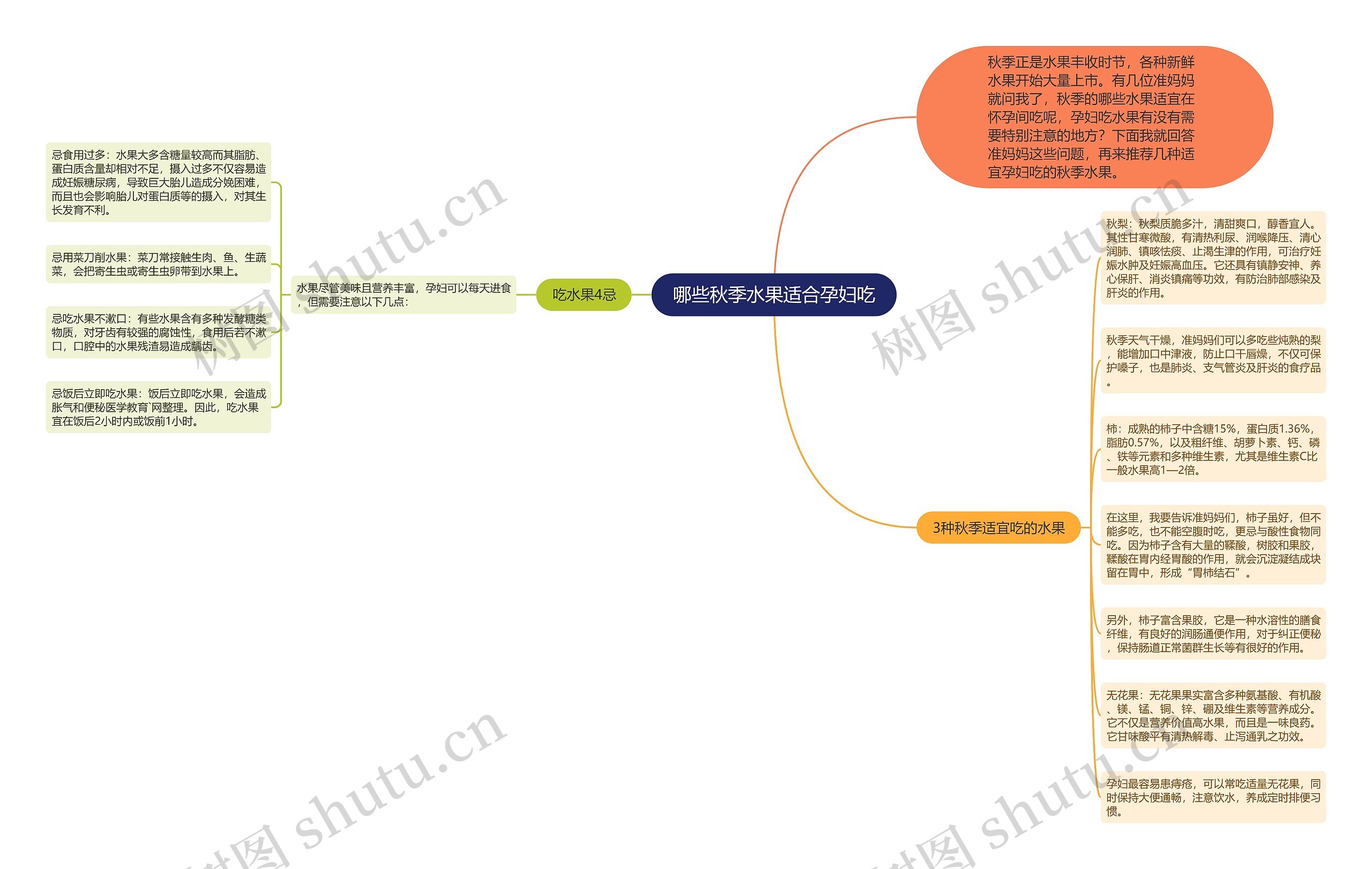 哪些秋季水果适合孕妇吃思维导图