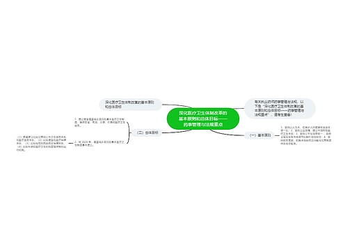 深化医疗卫生体制改革的基本原则和总体目标——药事管理与法规重点