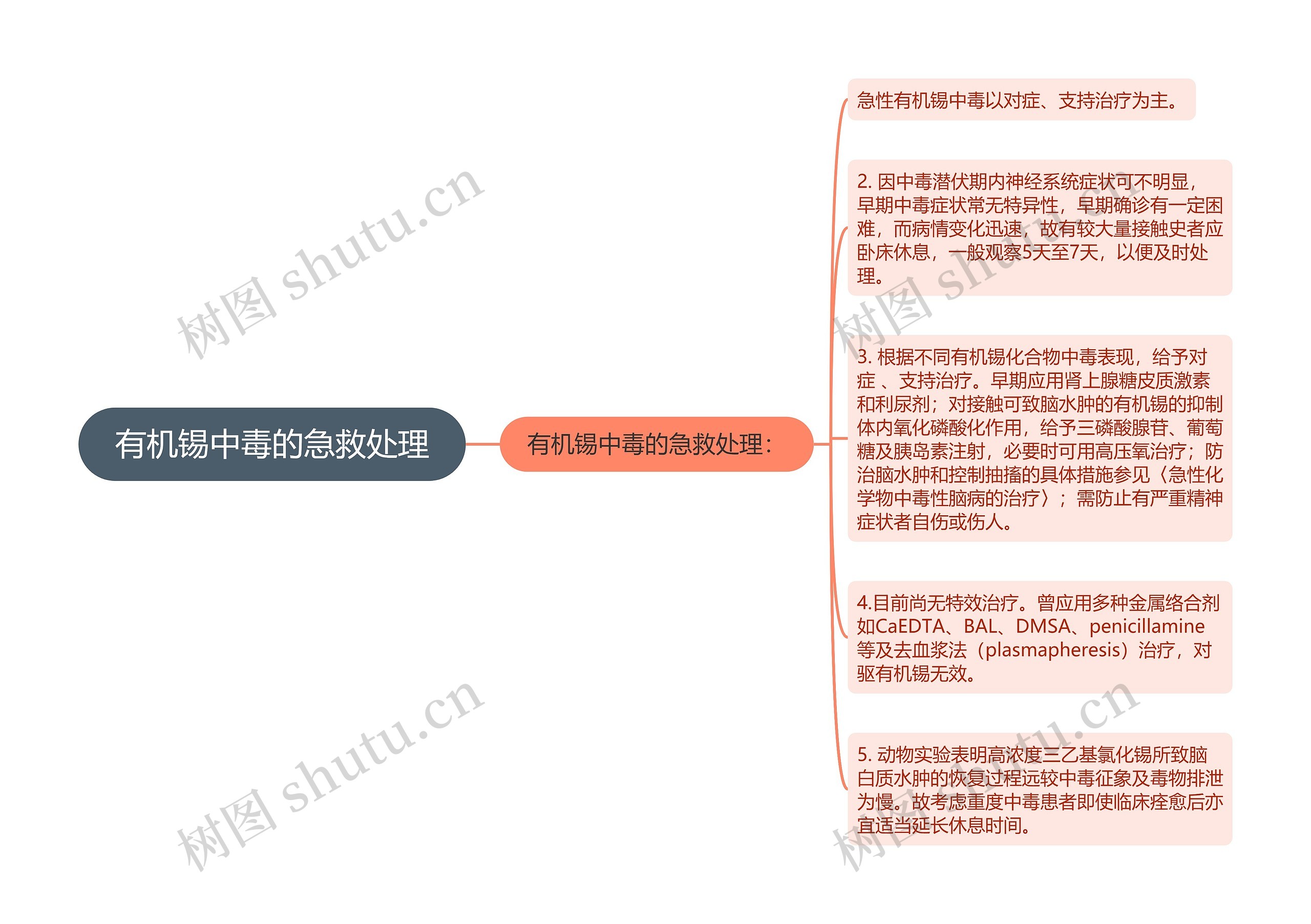 有机锡中毒的急救处理思维导图