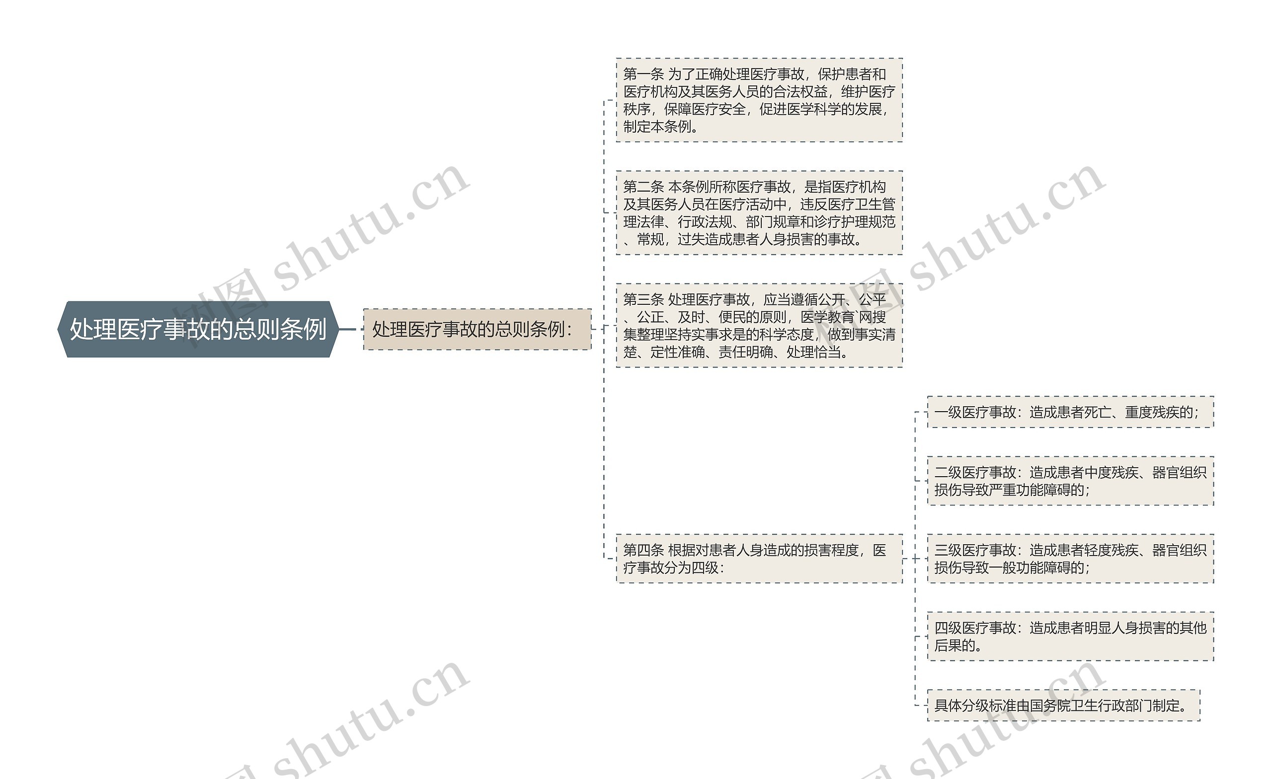 处理医疗事故的总则条例思维导图