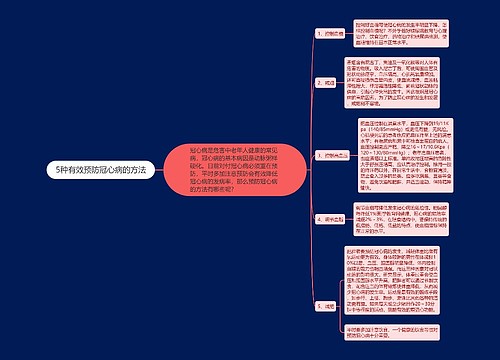 5种有效预防冠心病的方法
