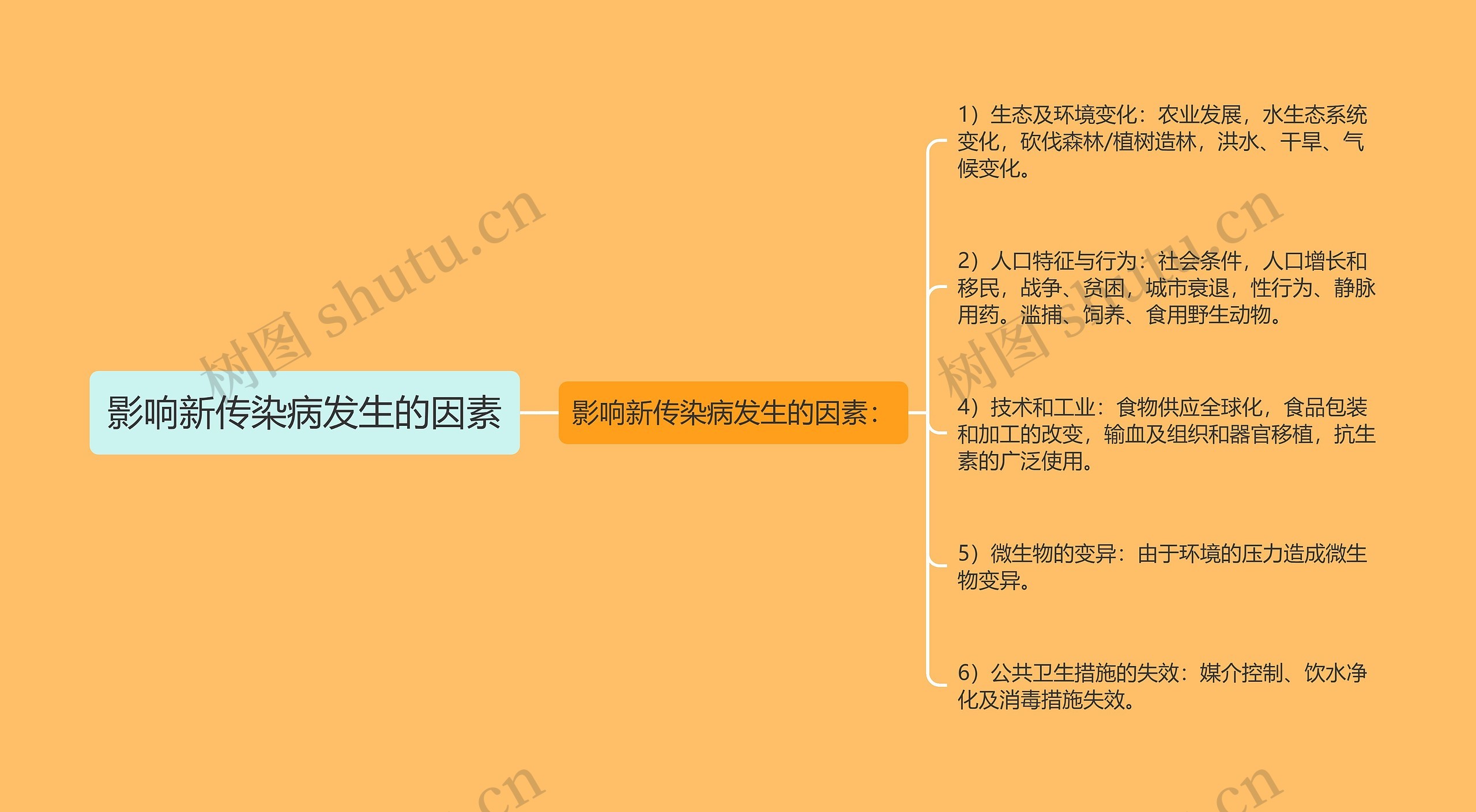 影响新传染病发生的因素思维导图