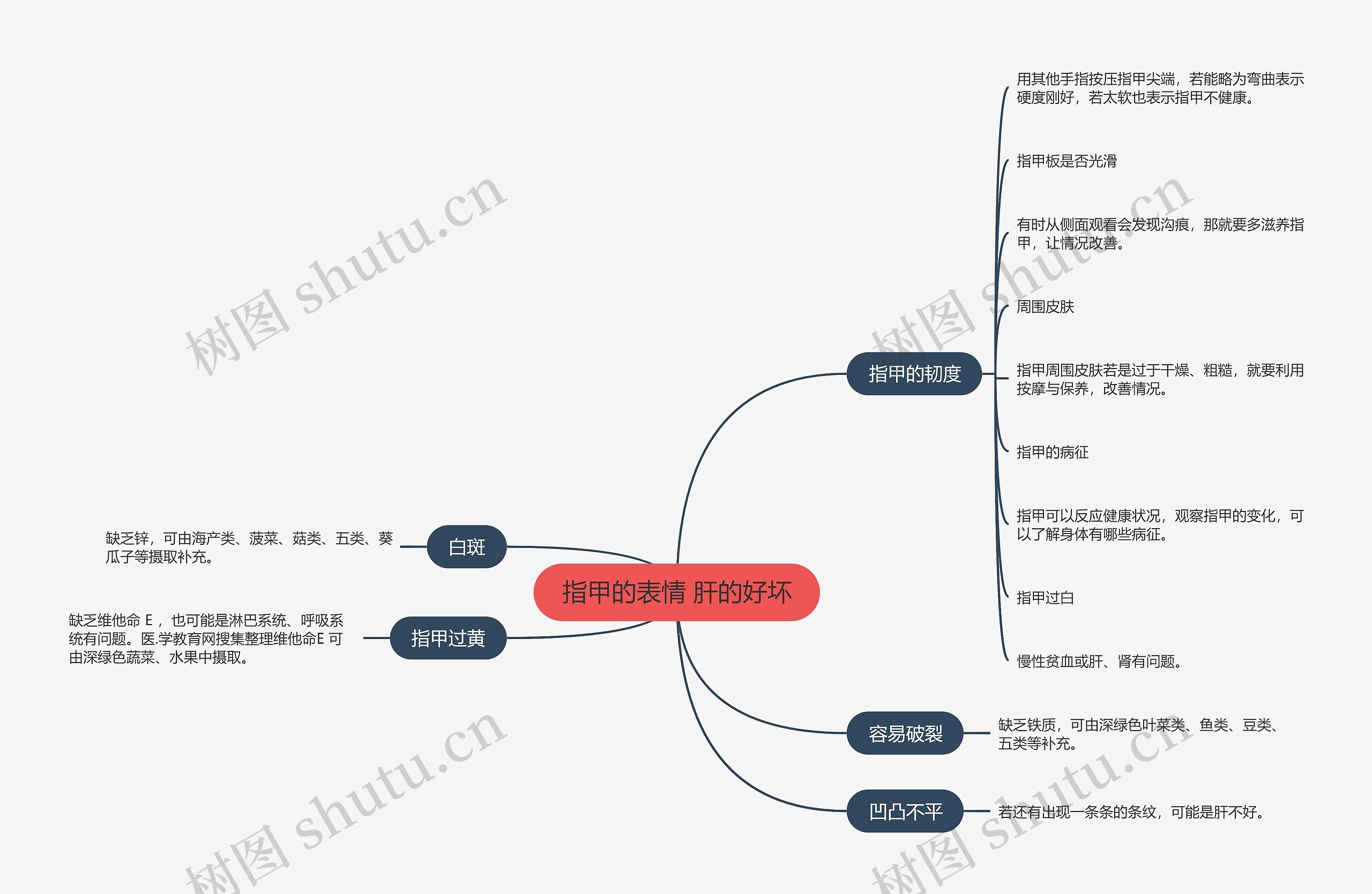 指甲的表情 肝的好坏思维导图