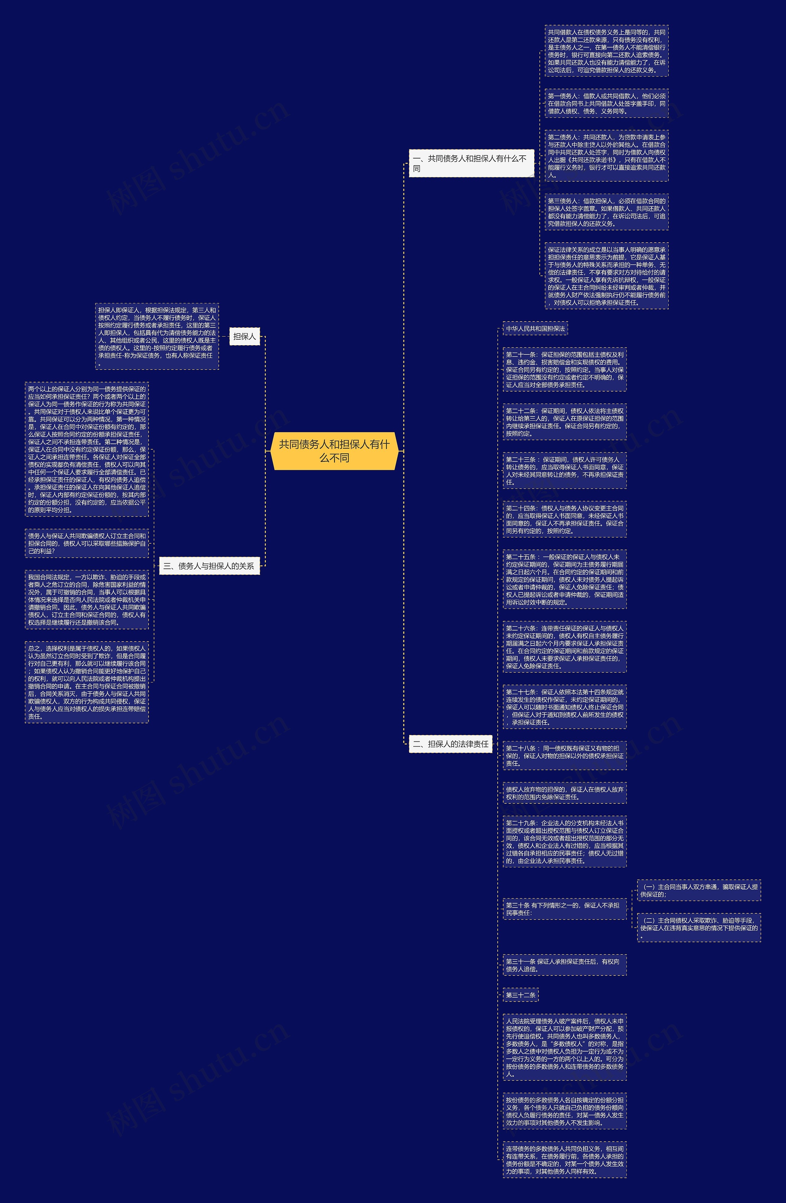 共同债务人和担保人有什么不同思维导图